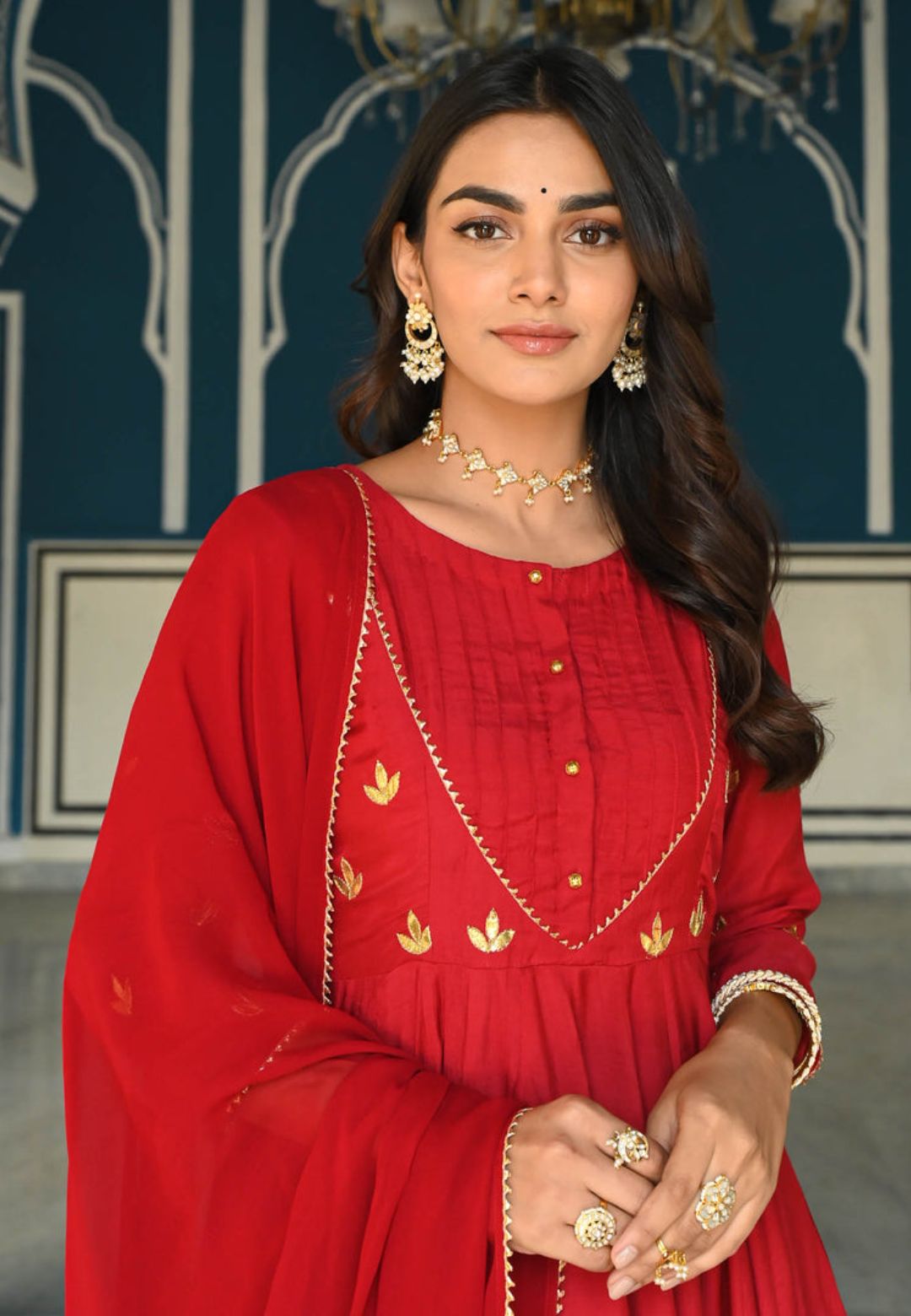 CHERRY COTTON SILK SUIT SET