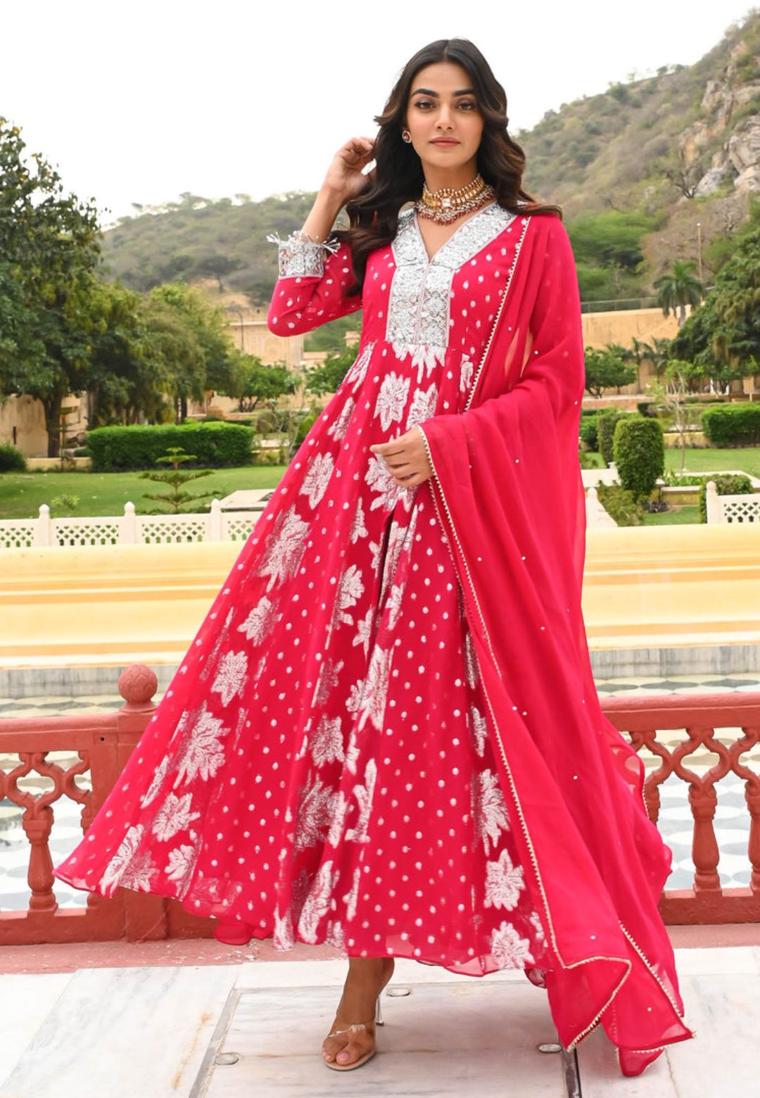 PINK ALLURE SHEHZARD LUREX SUIT SET