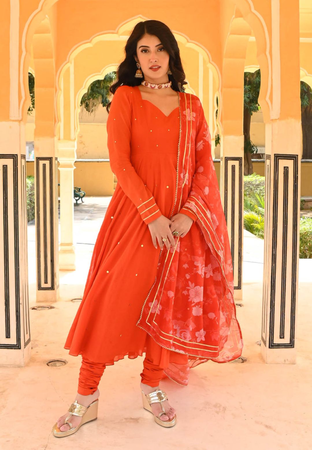 ORANGE TULIP COTTON SUIT SET