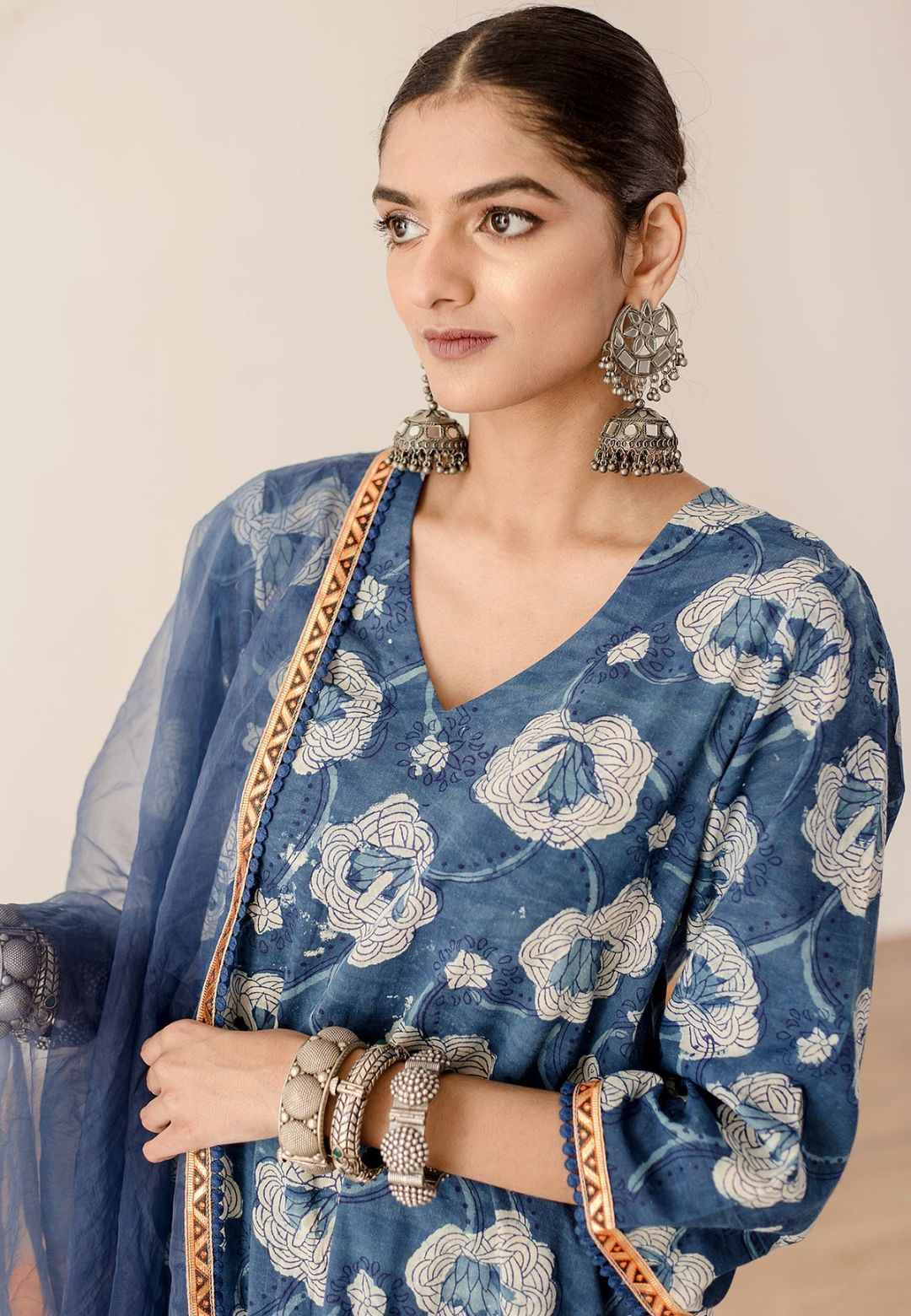 BLUE DIYA PURE COTTON SUIT SET