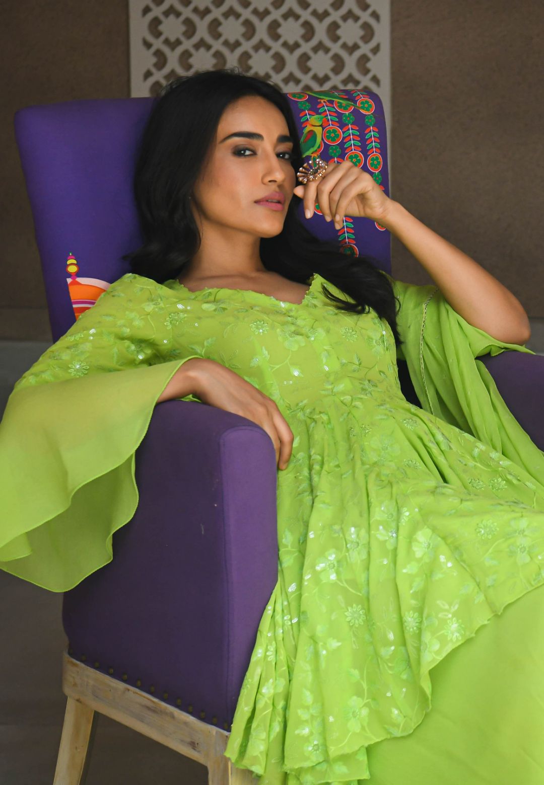 NAVYA GREEN GEORGETTE SUIT SET