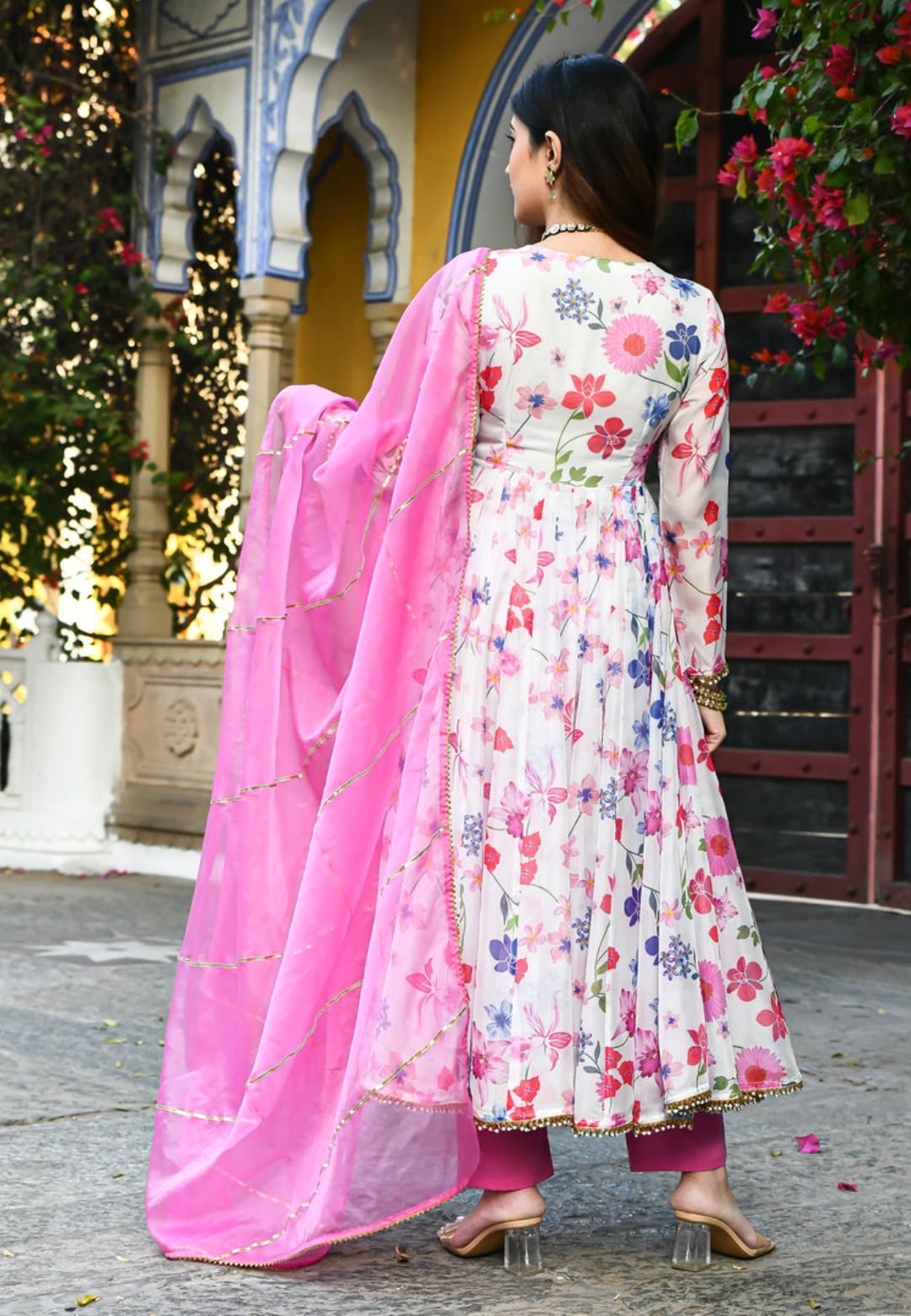 FLORAL RANG ORGANZA SUIT SET