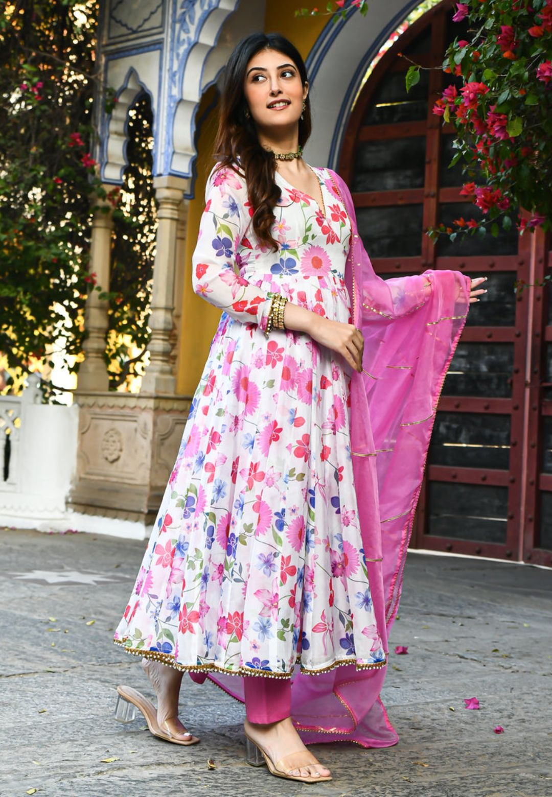 FLORAL RANG ORGANZA SUIT SET