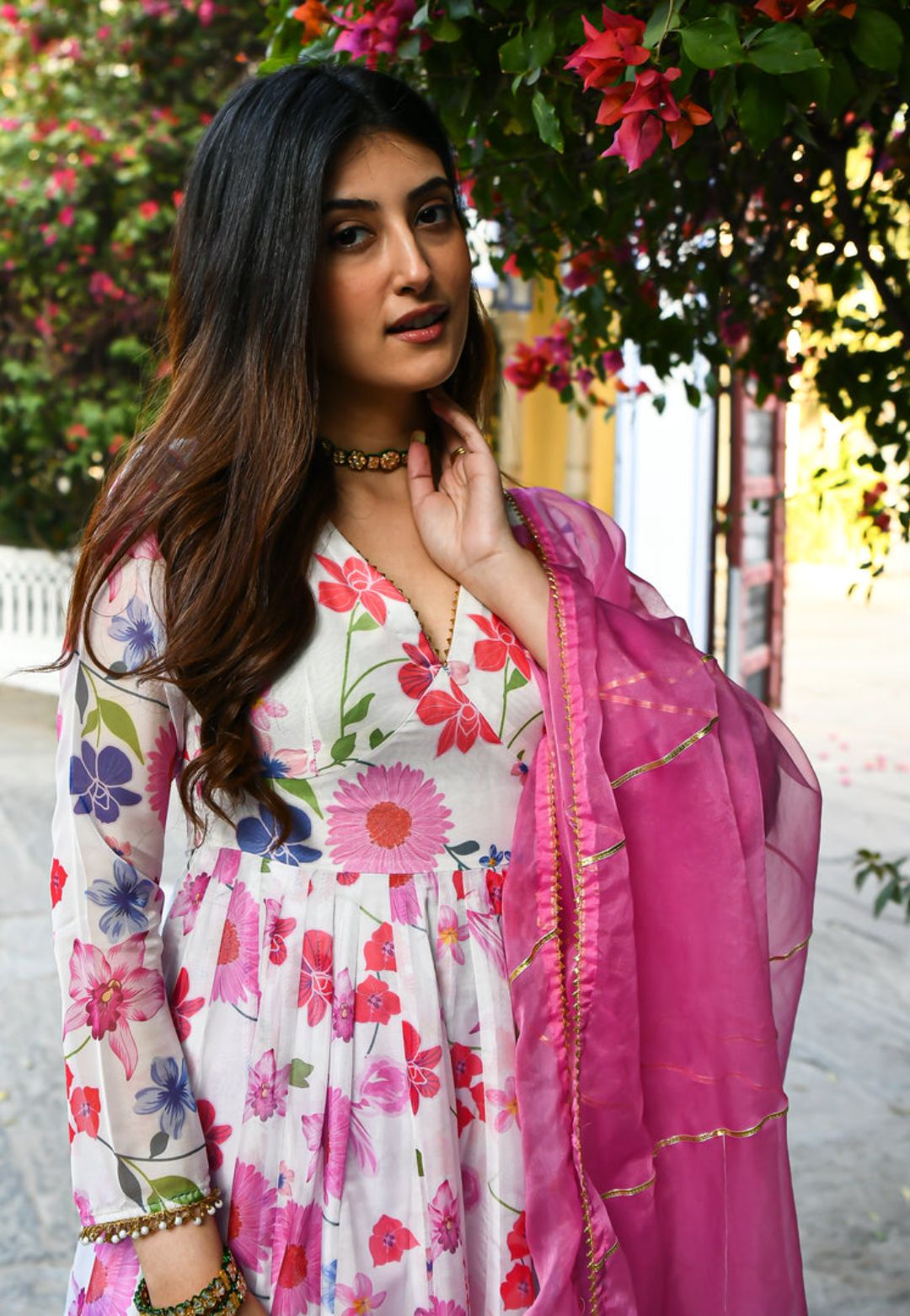FLORAL RANG ORGANZA SUIT SET