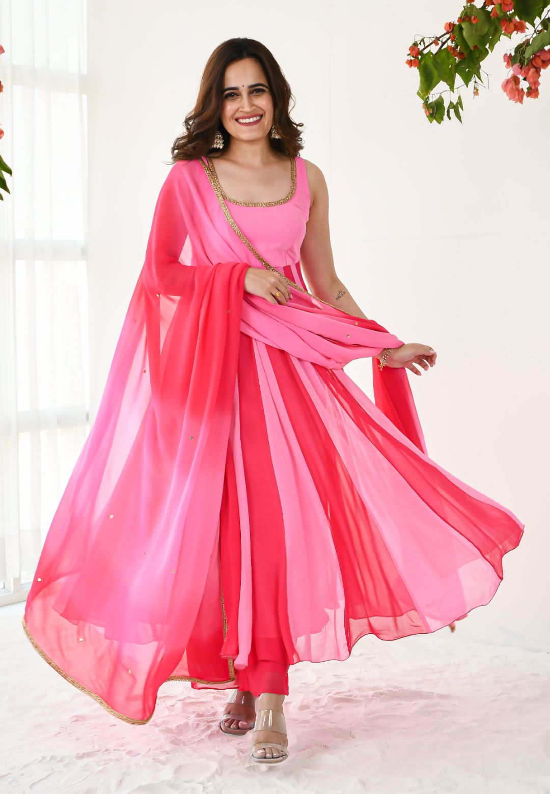 GULAAL PINK GEORGETTE SUIT SET
