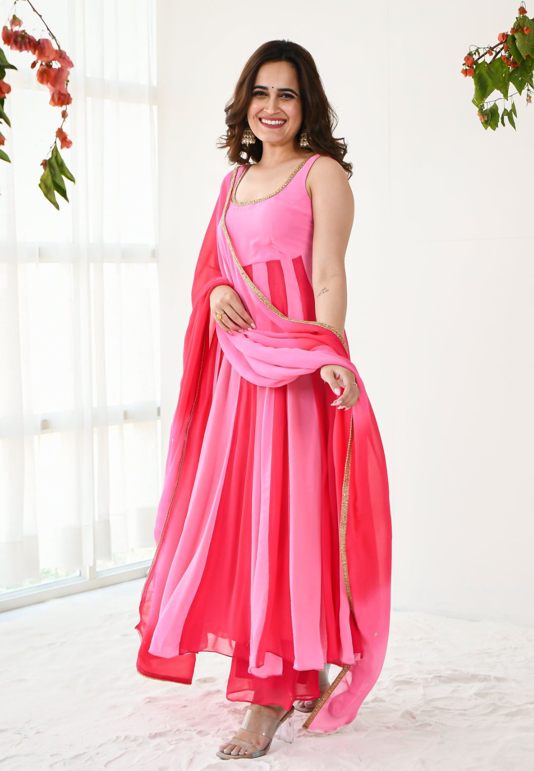 GULAAL PINK GEORGETTE SUIT SET