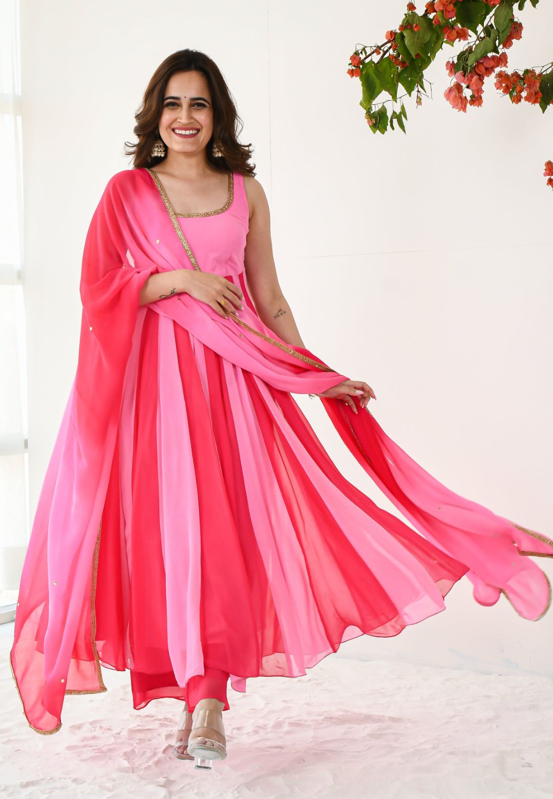 GULAAL PINK GEORGETTE SUIT SET