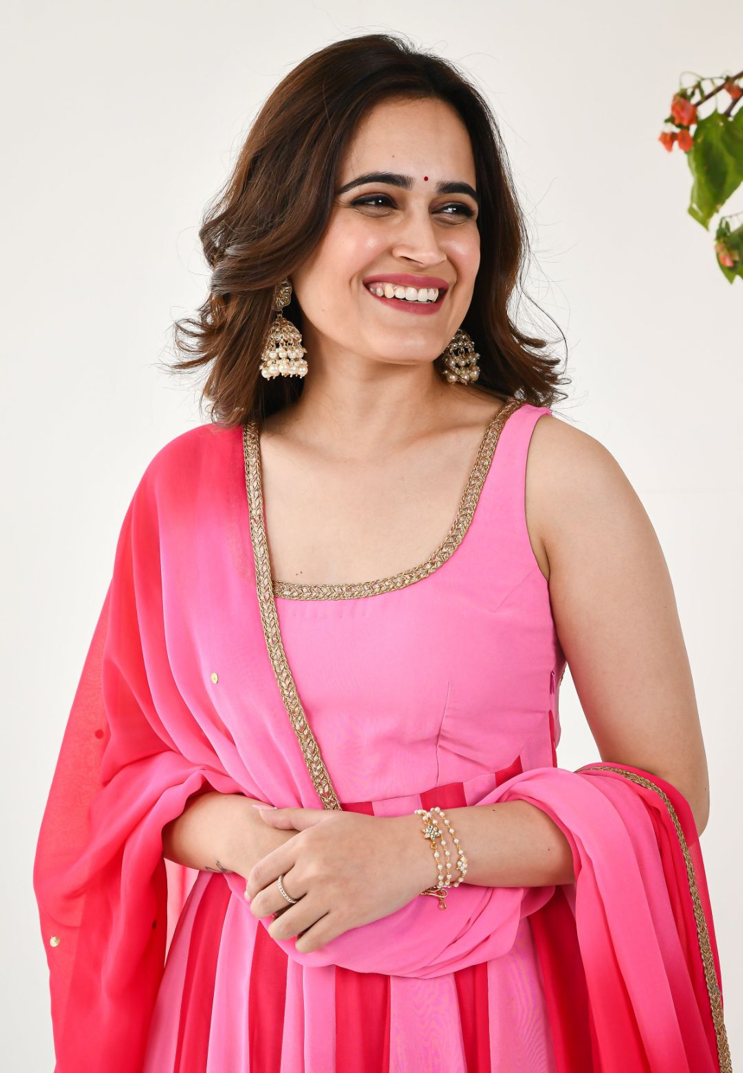 GULAAL PINK GEORGETTE SUIT SET
