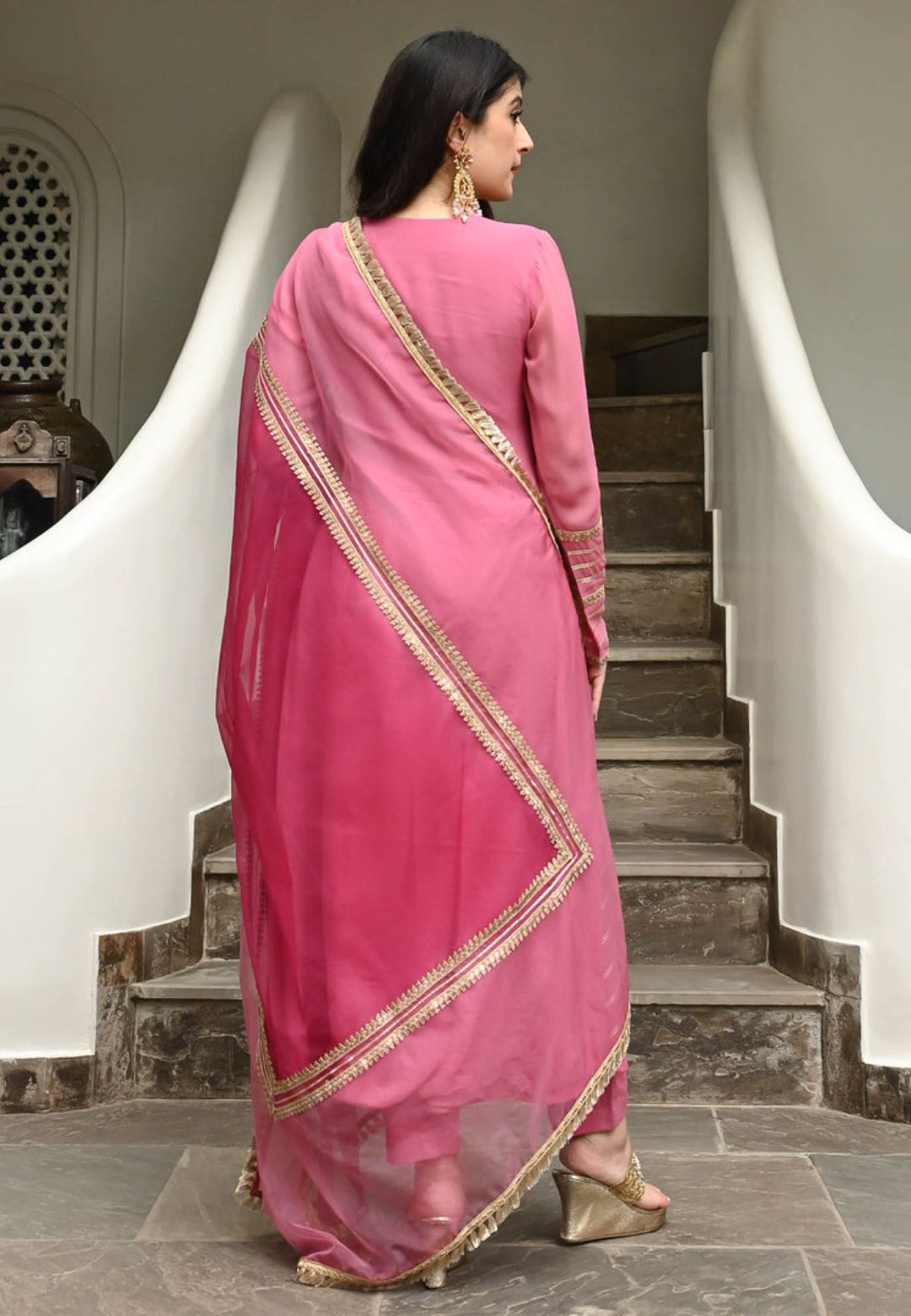 PINK JANKI GEORGETTE SUIT SET