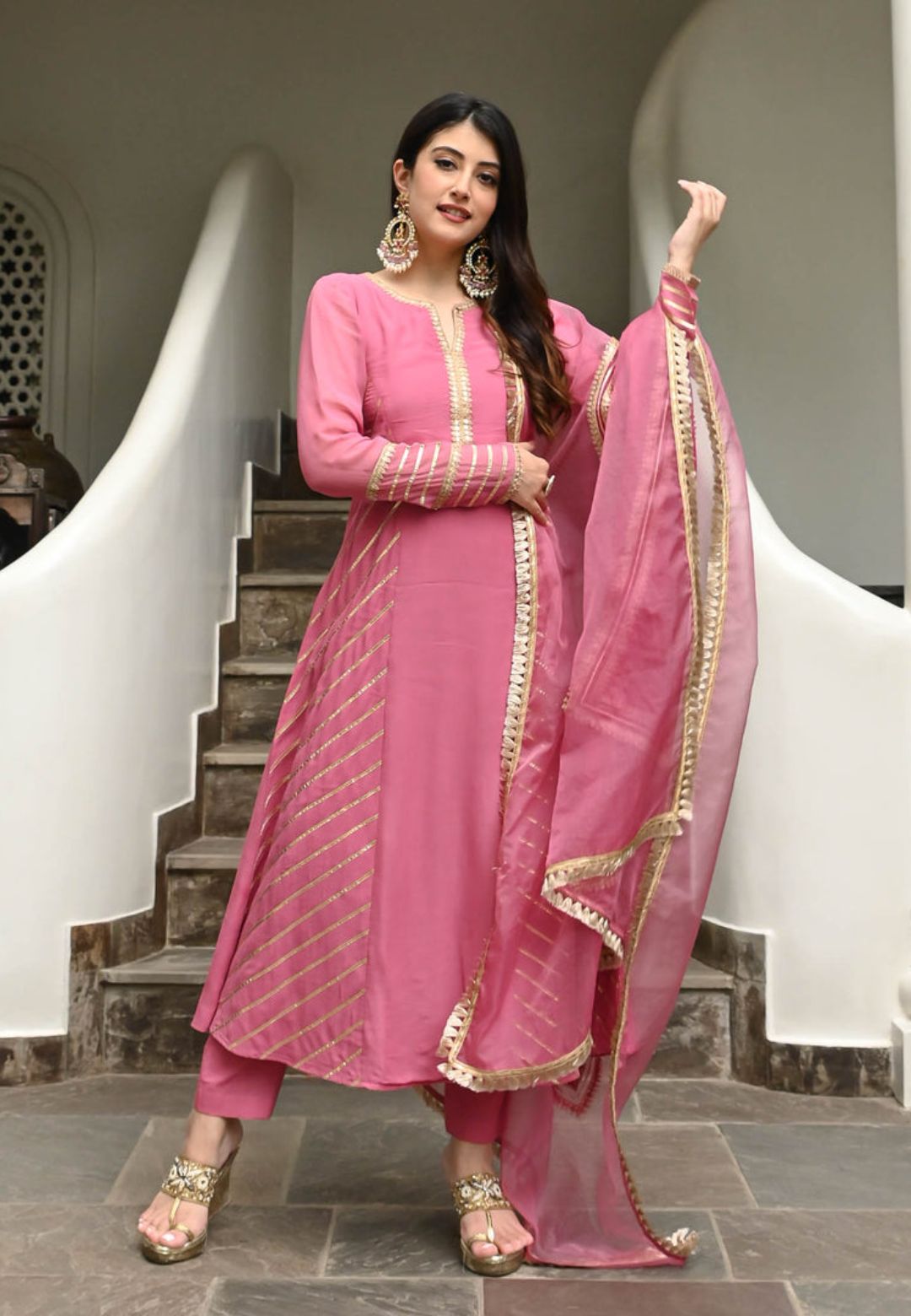 PINK JANKI GEORGETTE SUIT SET