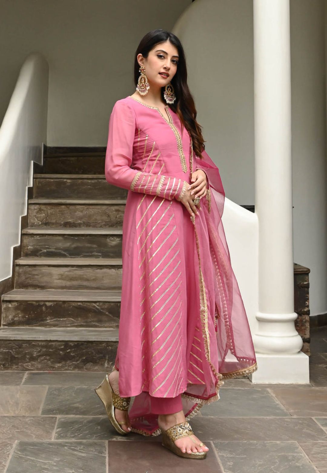 PINK JANKI GEORGETTE SUIT SET
