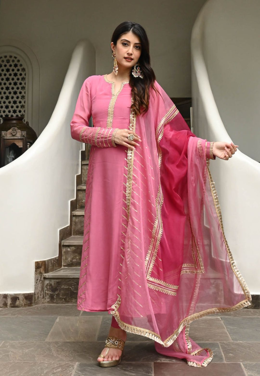 PINK JANKI GEORGETTE SUIT SET