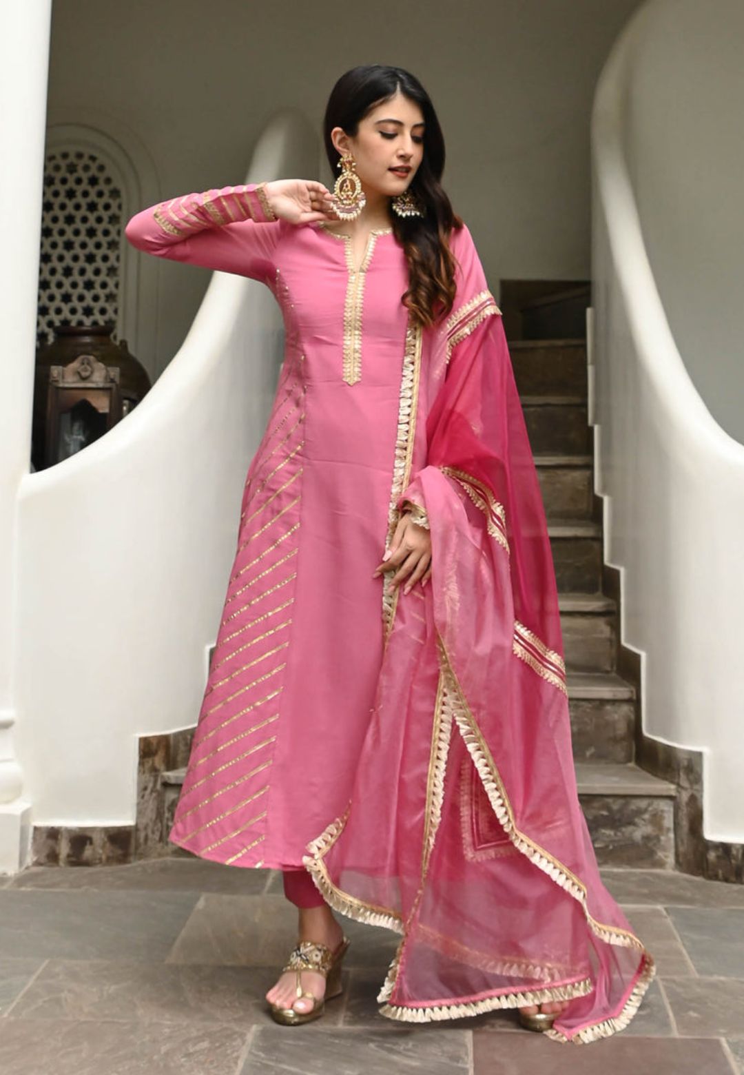 PINK JANKI GEORGETTE SUIT SET