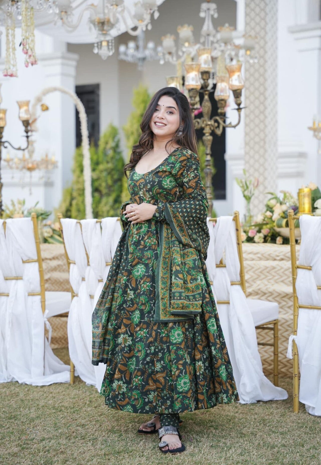 GREEN SUNNIVA COTTON SUIT SET