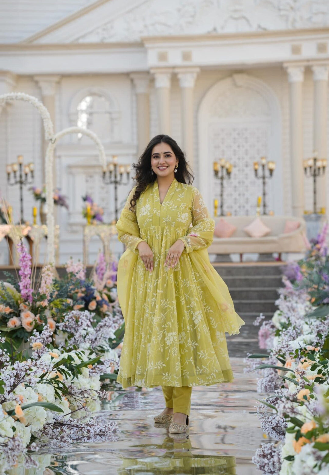 FADED YELLOW ORGANZA SUIT SET