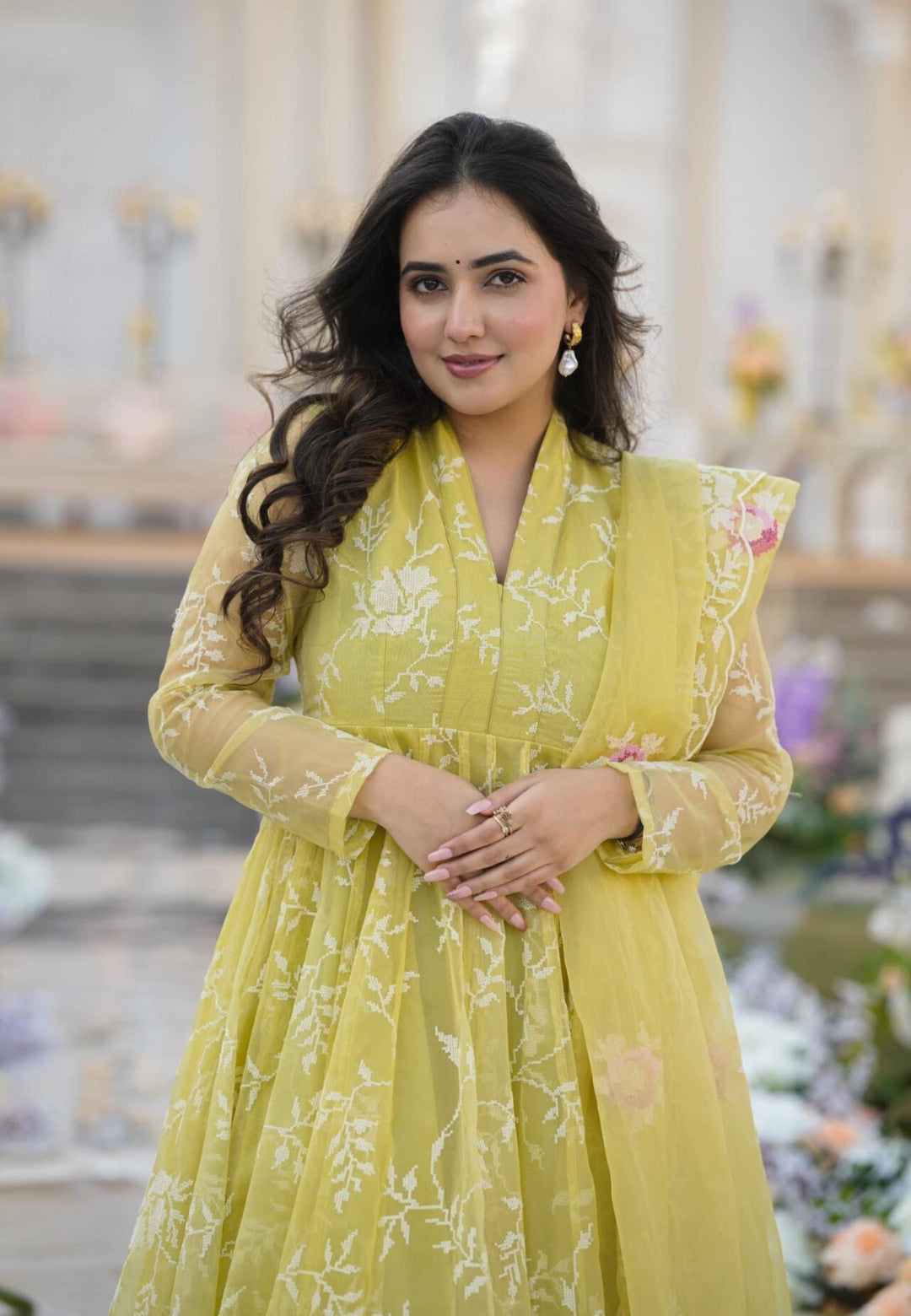 FADED YELLOW ORGANZA SUIT SET