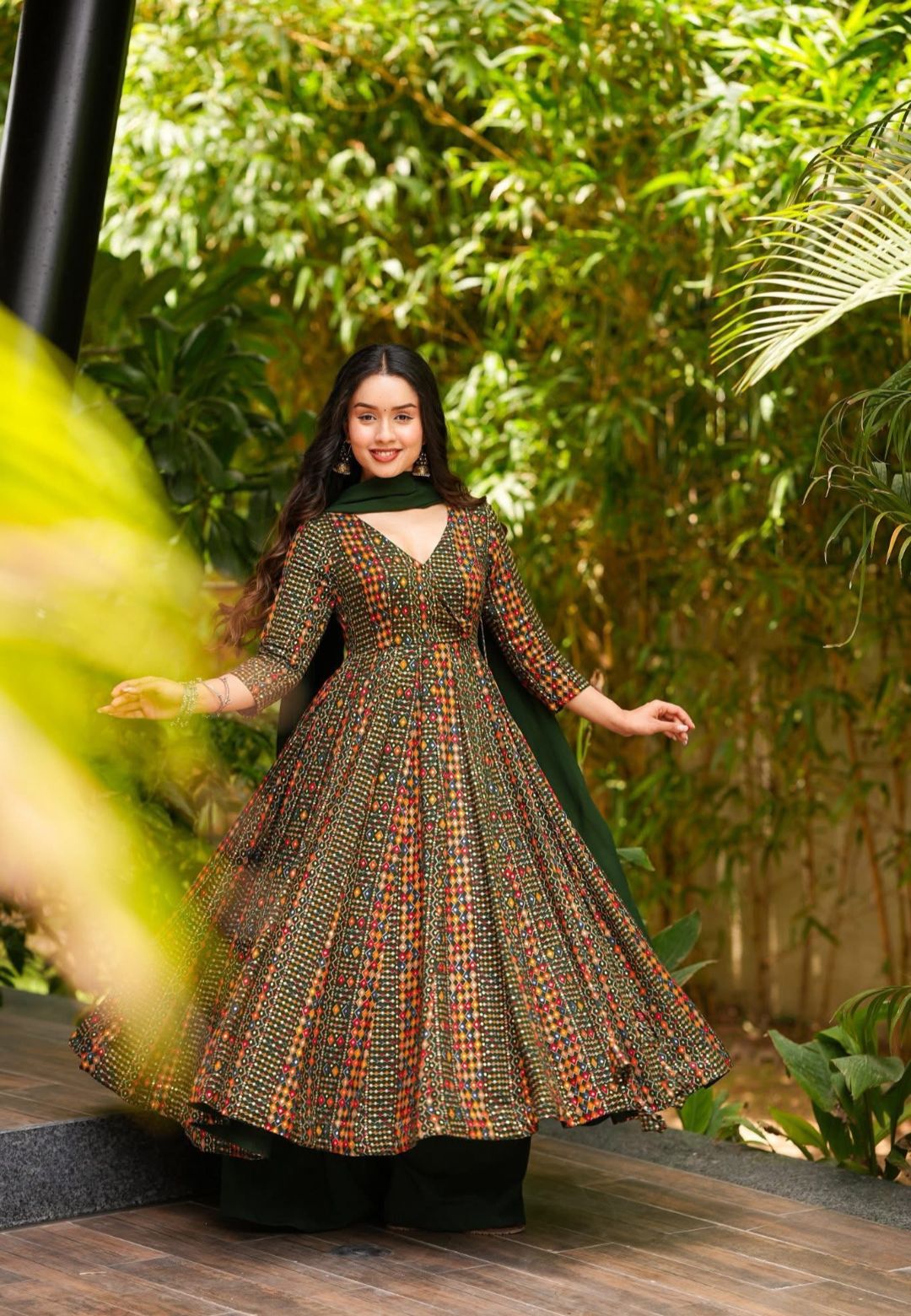 EMERALD GREEN REHIMA COTTON SUIT SET