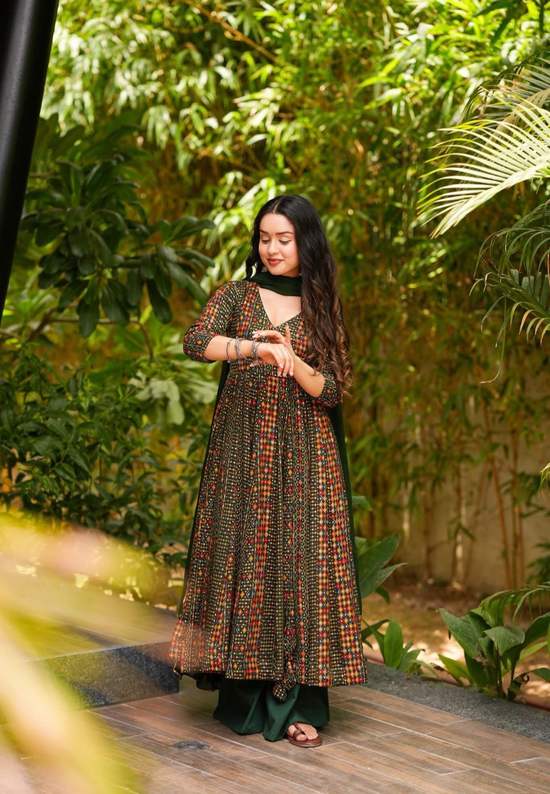 EMERALD GREEN REHIMA COTTON SUIT SET
