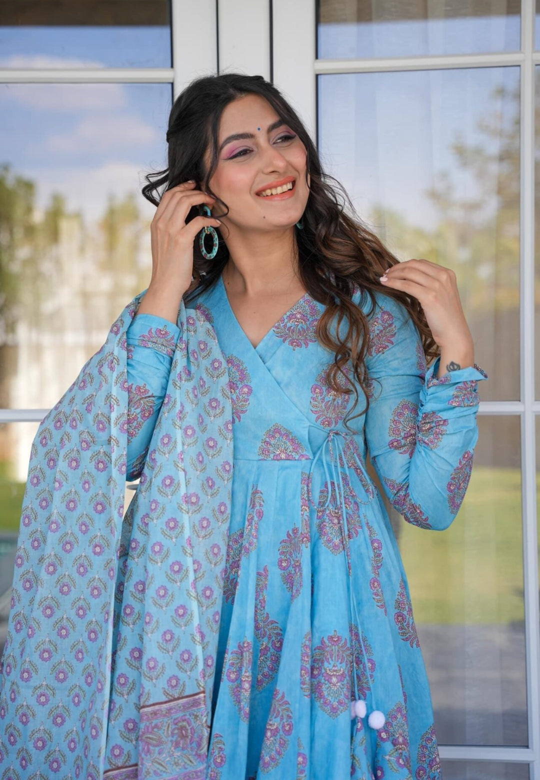 BLUE DIVYA COTTON SUIT SET