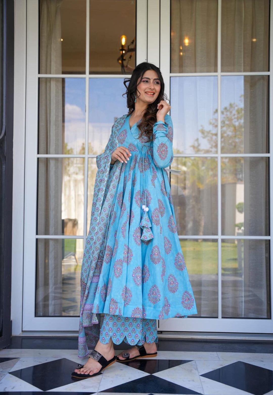 BLUE DIVYA COTTON SUIT SET