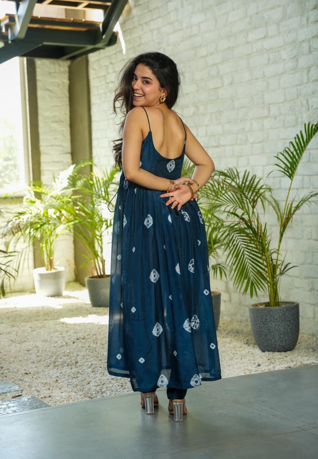DEEP BLUE ORGANZA SILK SERENITY KURTA SET