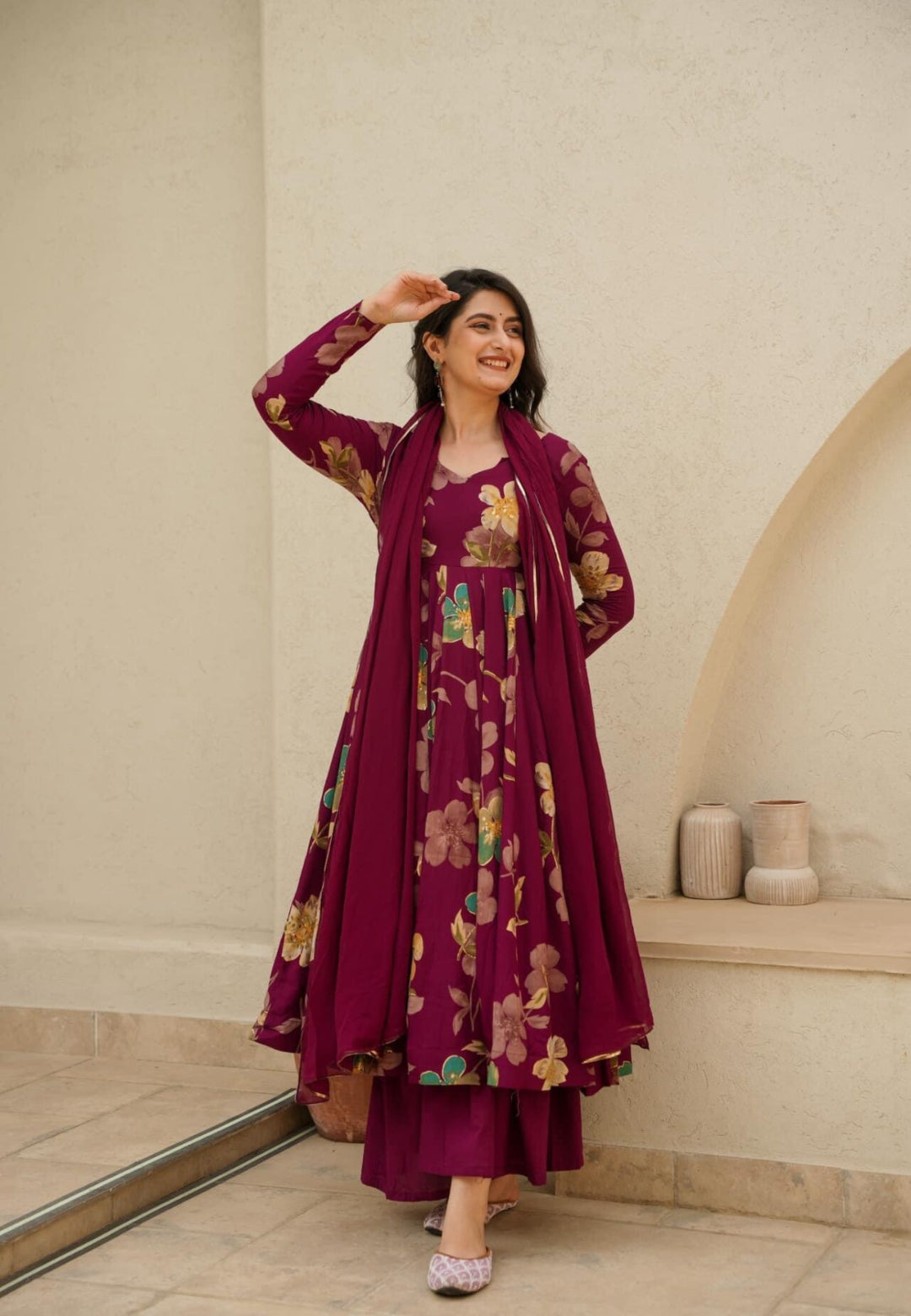 BOYSENBERRY PURPLE NOURA RAYON SUIT SET