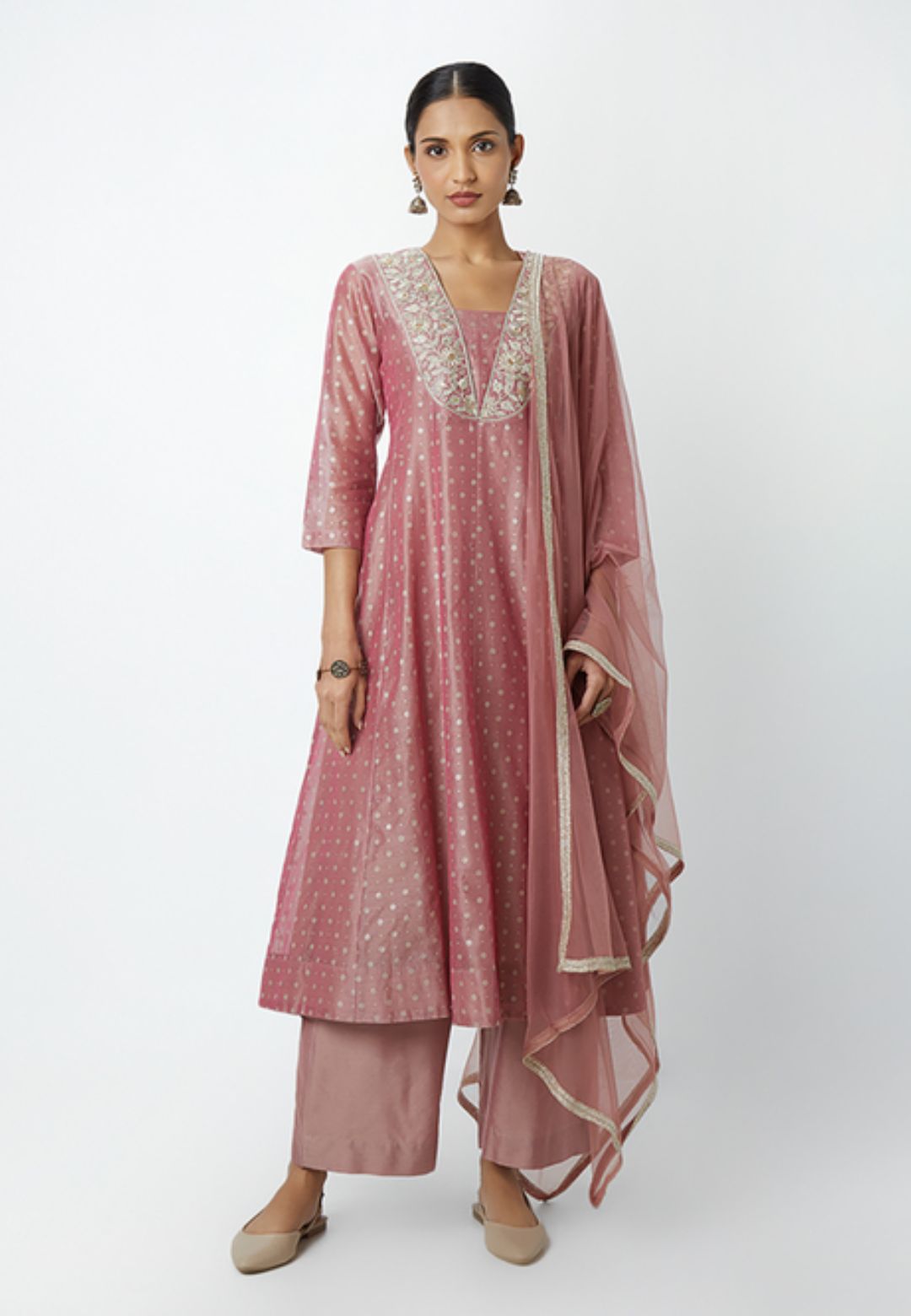 PINK ETHNIC COTTON SUIT SET
