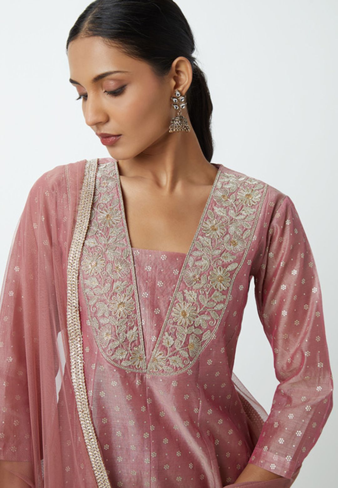 PINK ETHNIC COTTON SUIT SET