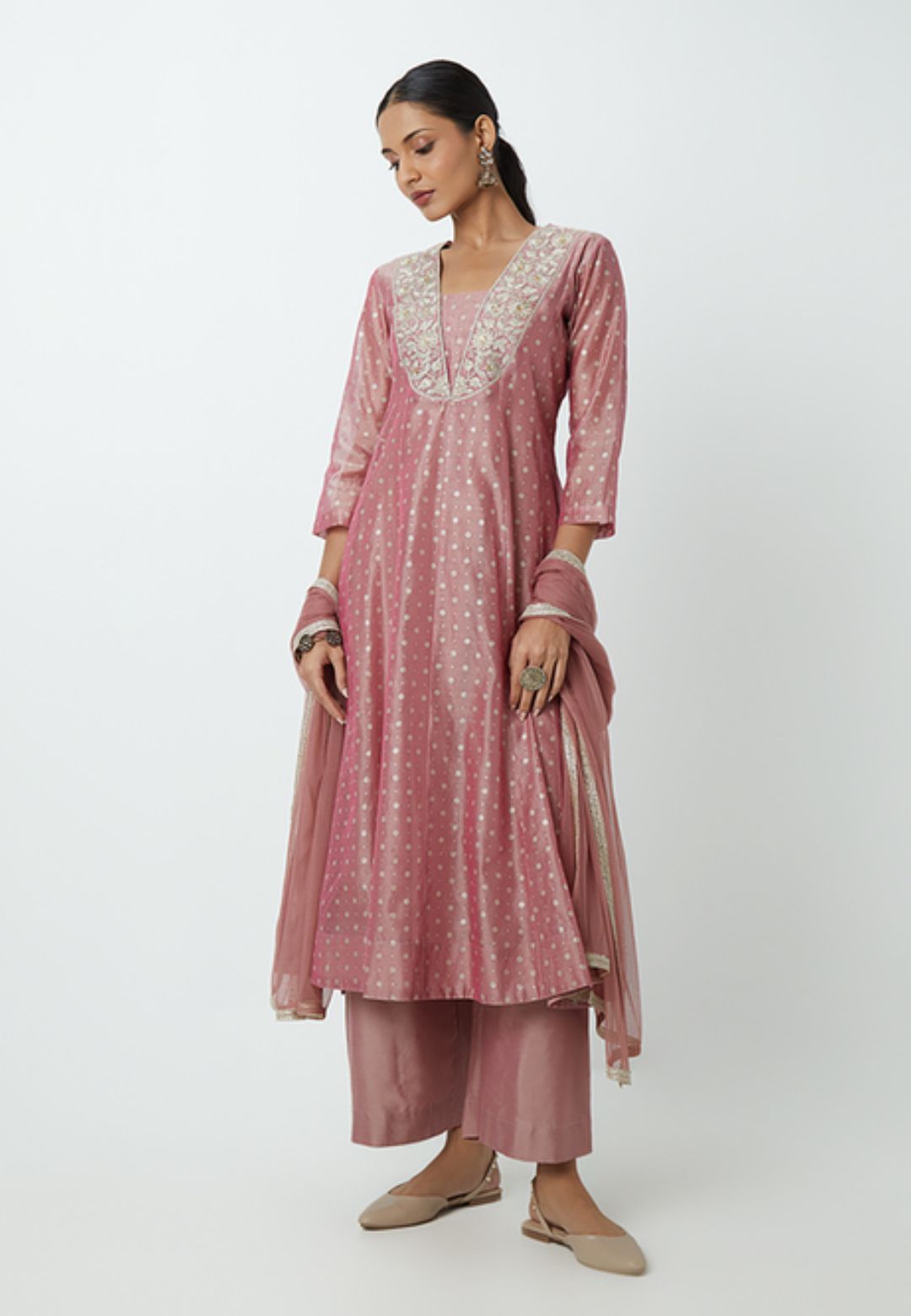 PINK ETHNIC COTTON SUIT SET