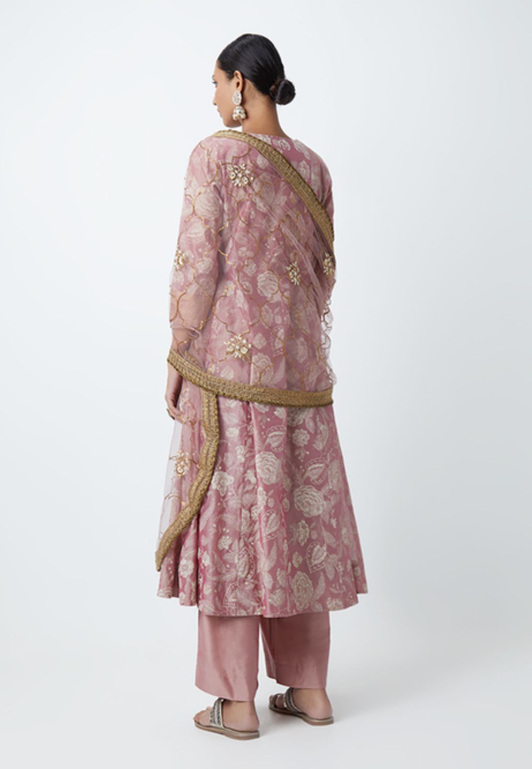 DUSTY PINK FLORAL COTTON BLEND SUIT SET