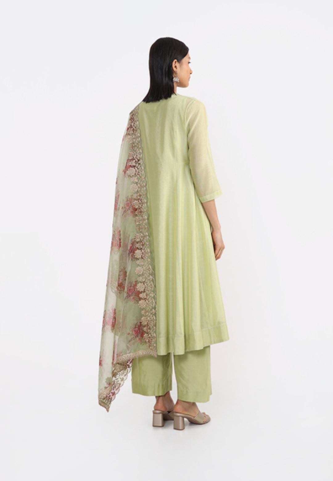 LIGHT GREEN VISCOSE COTTON SUIT SET