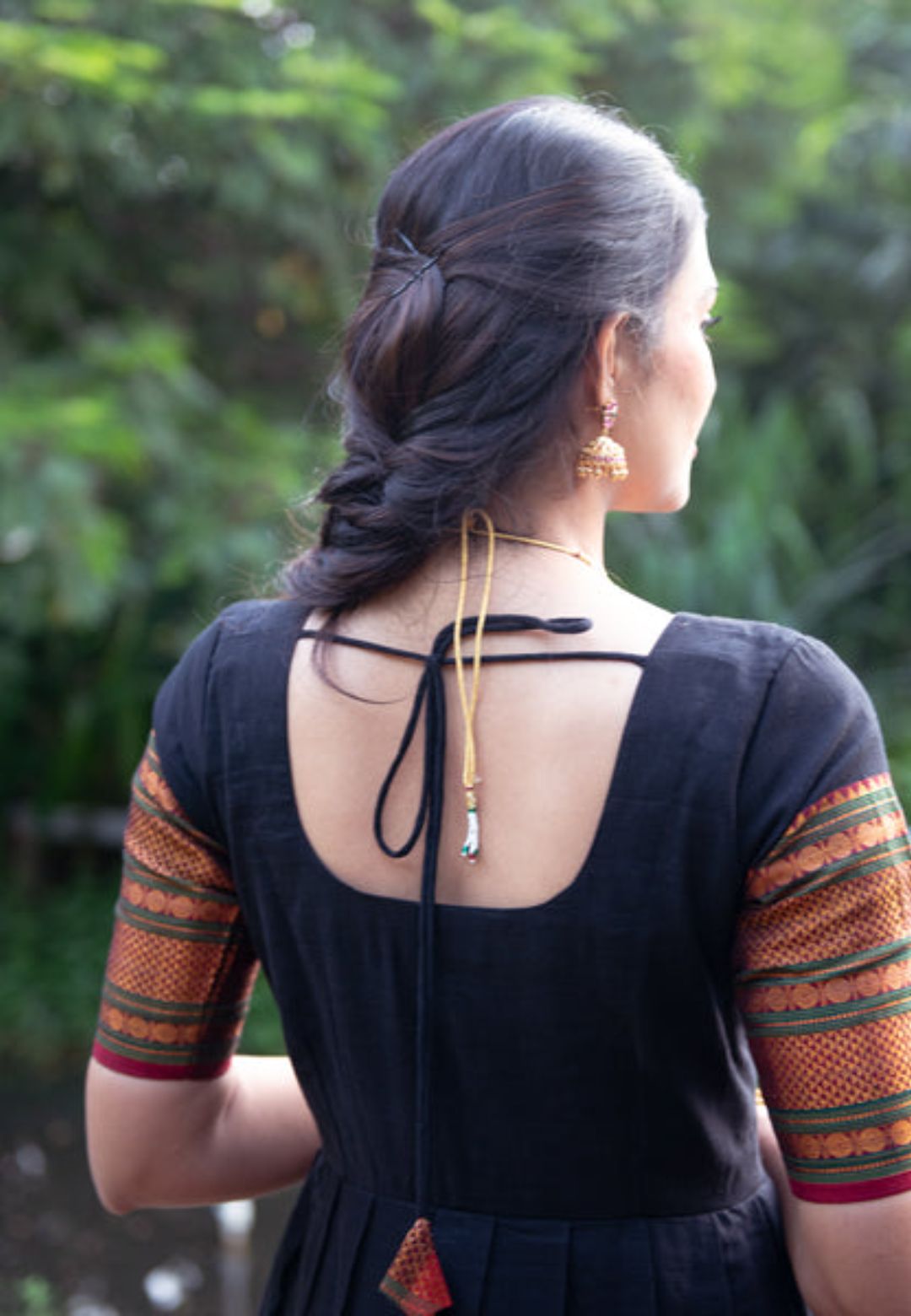 AARADHYA BLACK NARAYANPET ANARKALI SET