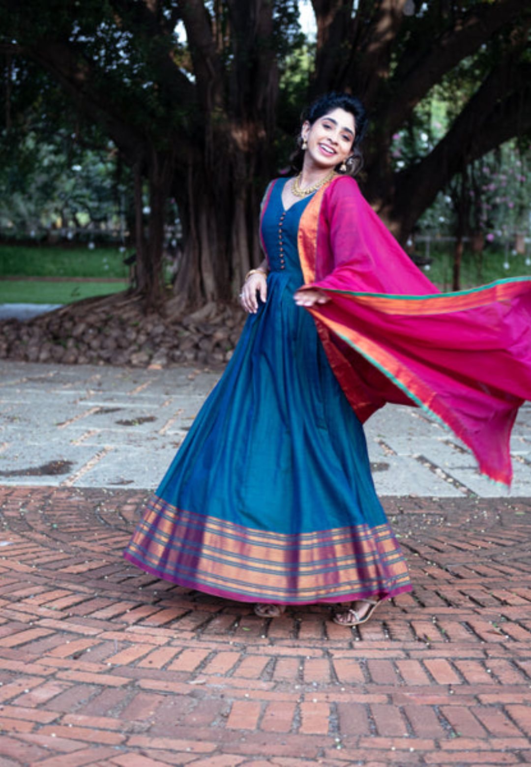 AARADHYA BLUE NARAYANPET ANARKALI SET