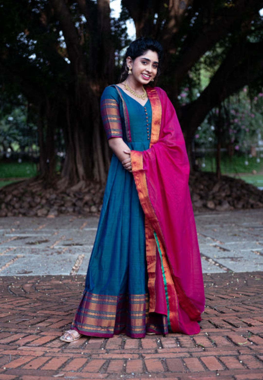 AARADHYA BLUE NARAYANPET ANARKALI SET