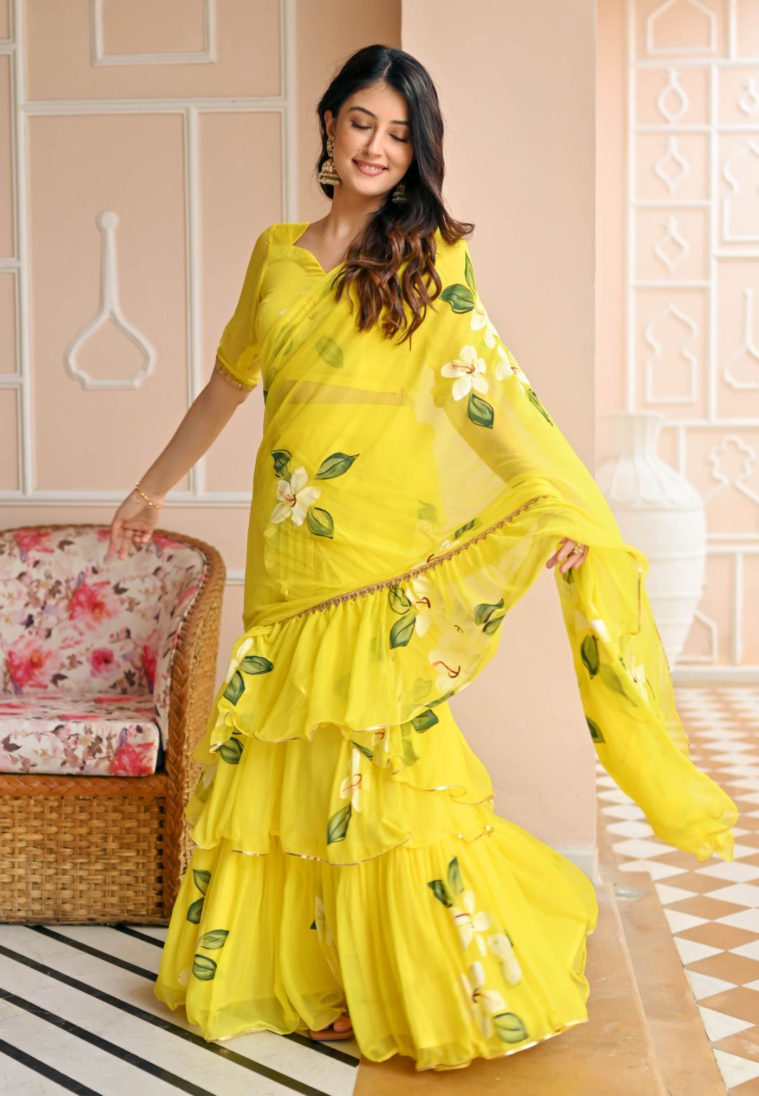 YELLOW BUTTERCUP DRAPED SAREE