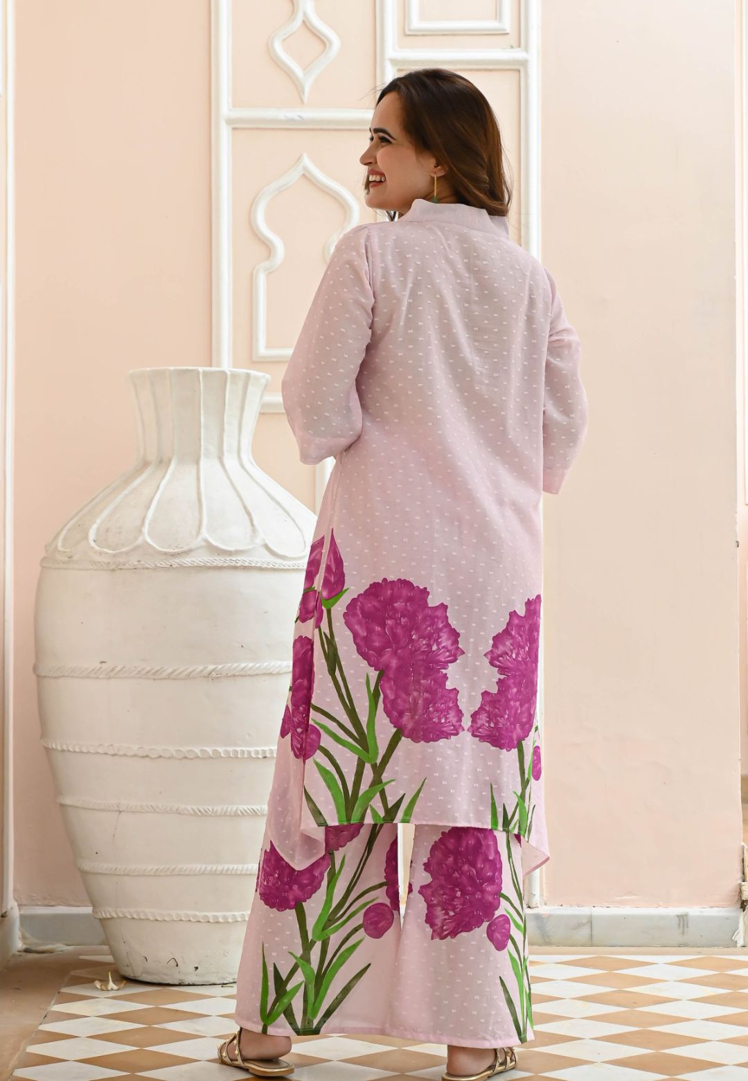 LIGHT PINK IPSITA FLORAL CO-ORD SET