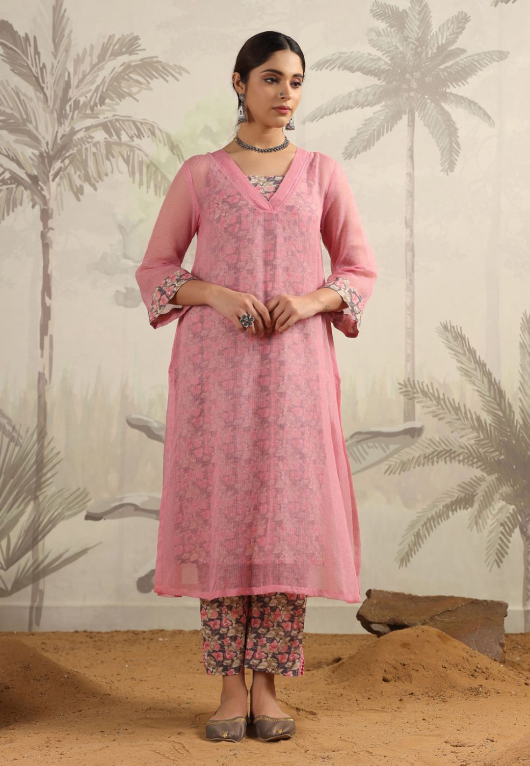 RUPI PINK COTTON SUIT SET