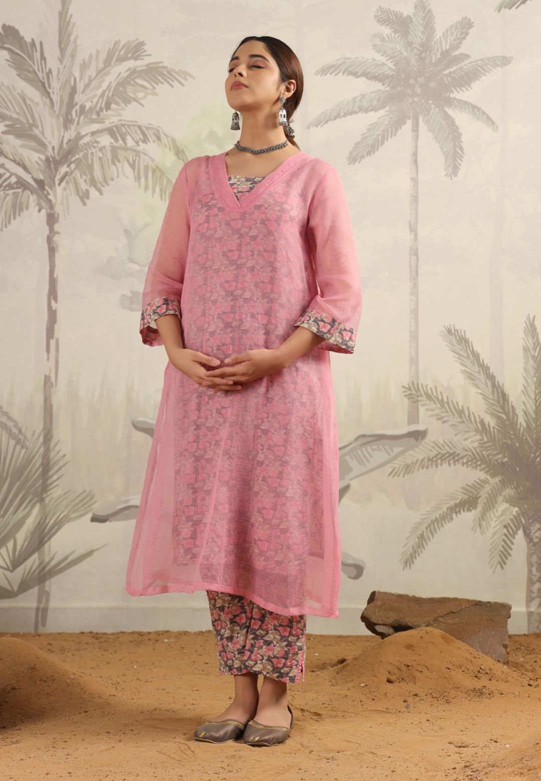 RUPI PINK COTTON SUIT SET