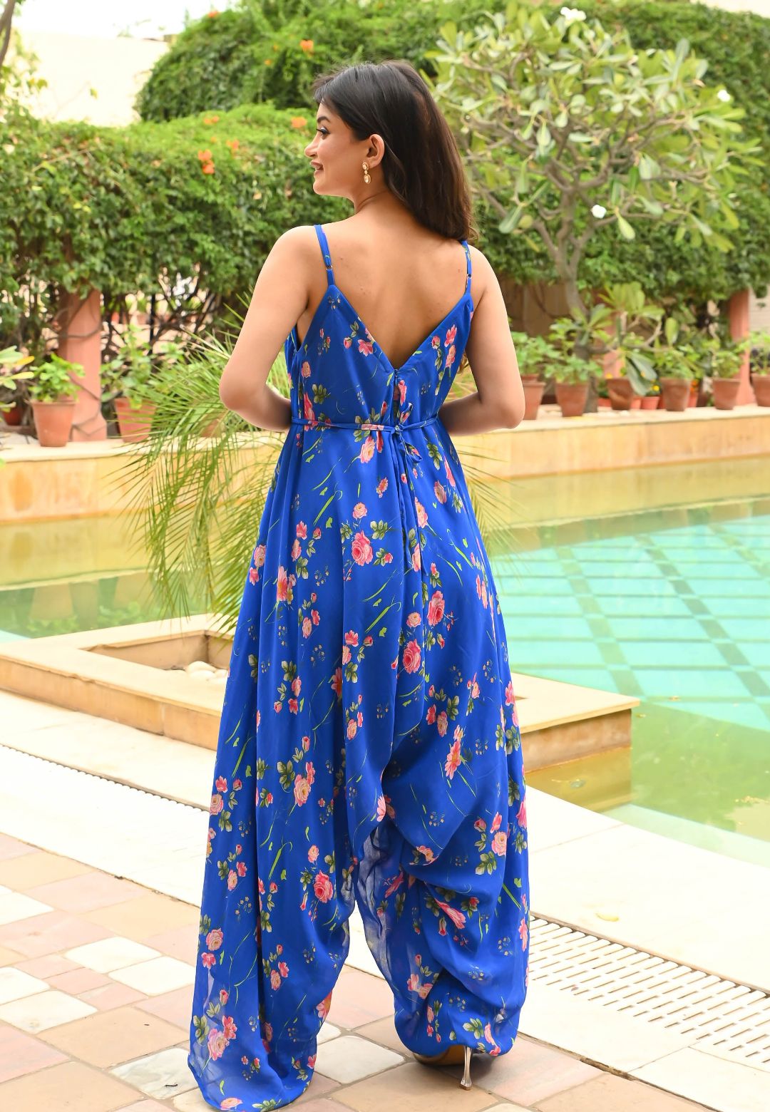 BLUE FLORAL BLOSSOM JUMPSUIT