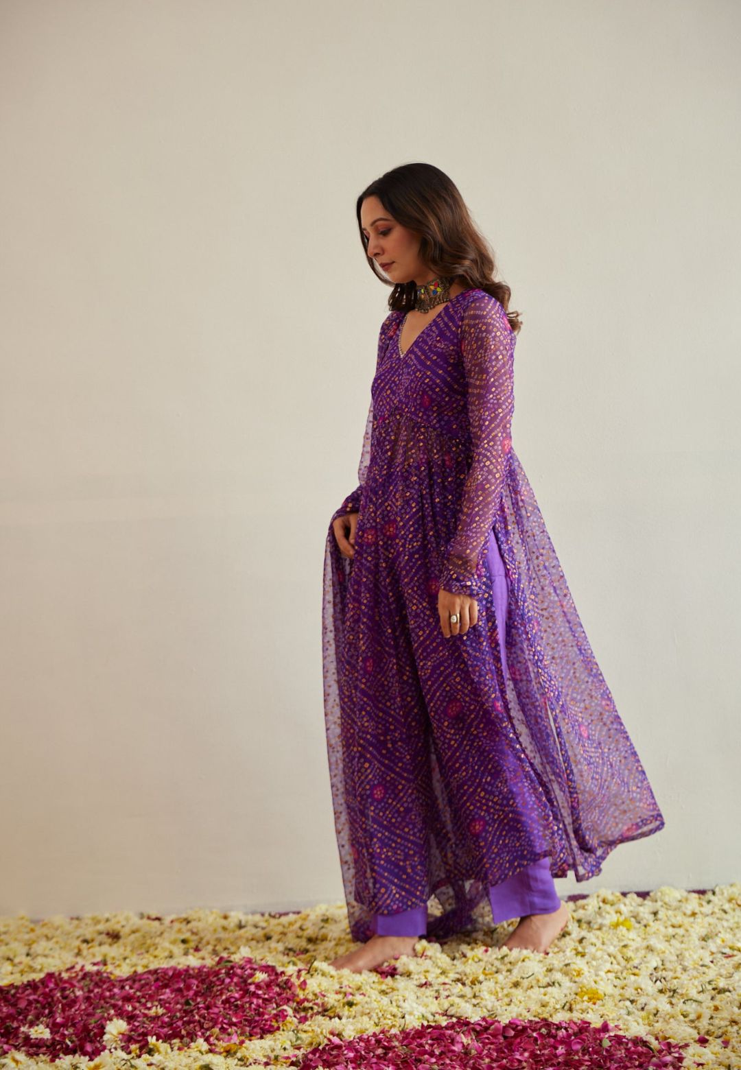 PURPLE BANDHANI NYRA SUIT SET