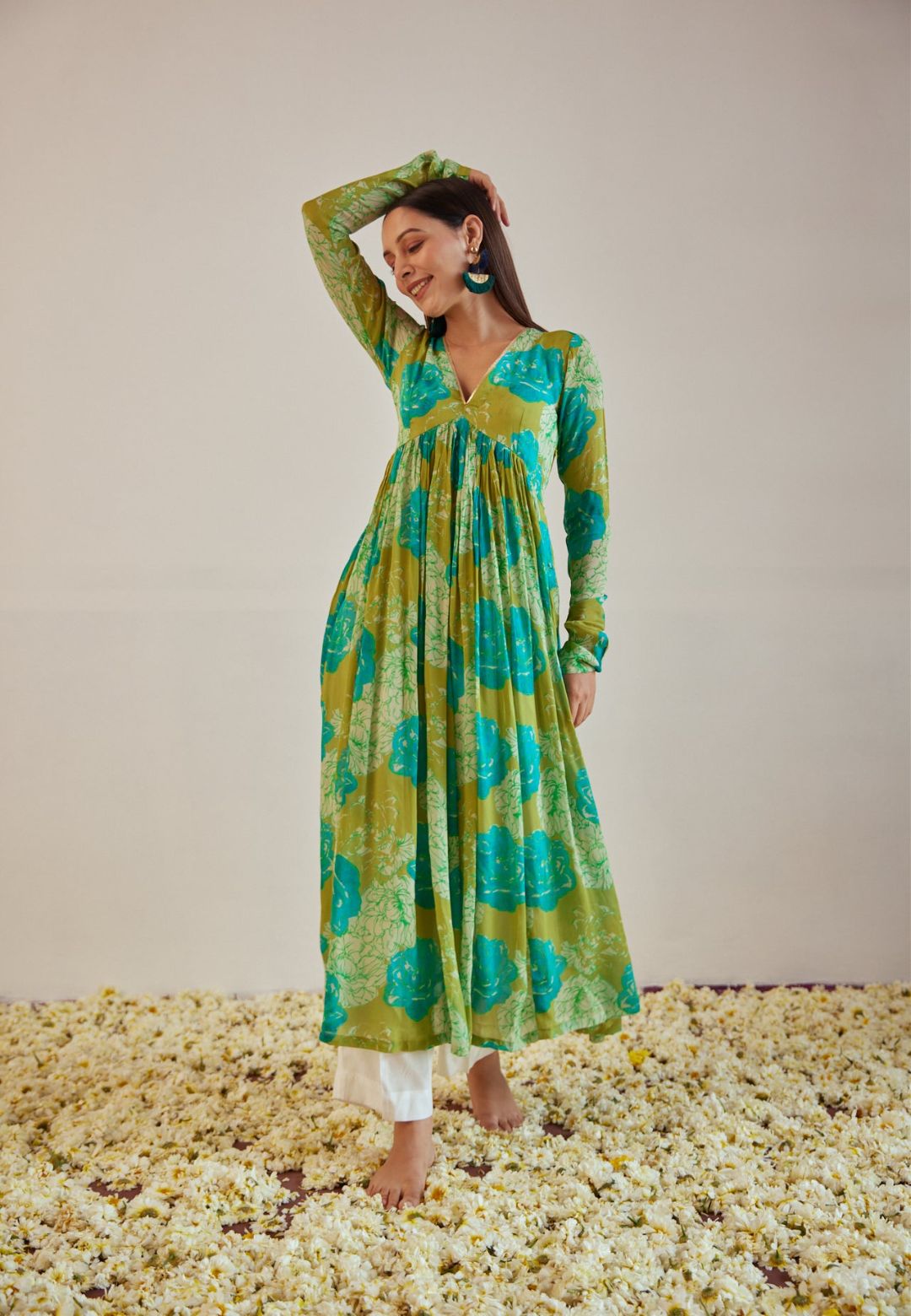 KIWI GREEN BLUE MITHAI KURTA SET
