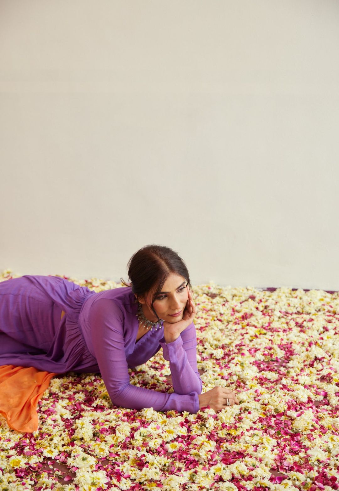 PURPLE MUSTARD COTTON KURTA SET