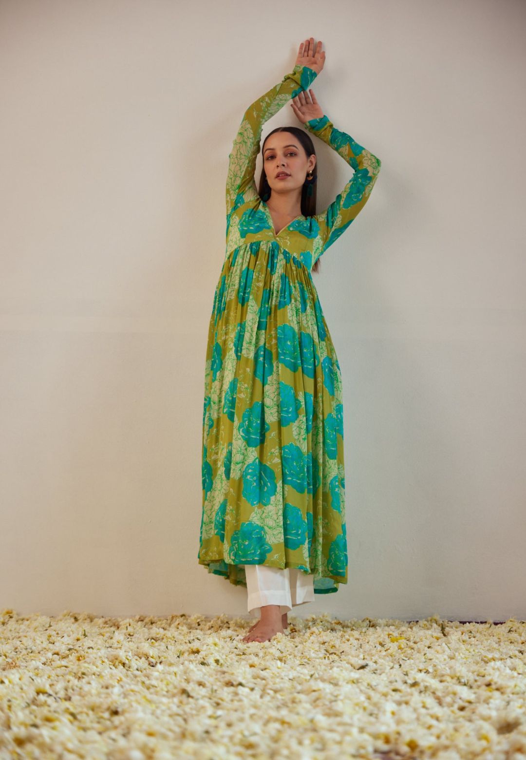 KIWI GREEN BLUE MITHAI KURTA SET