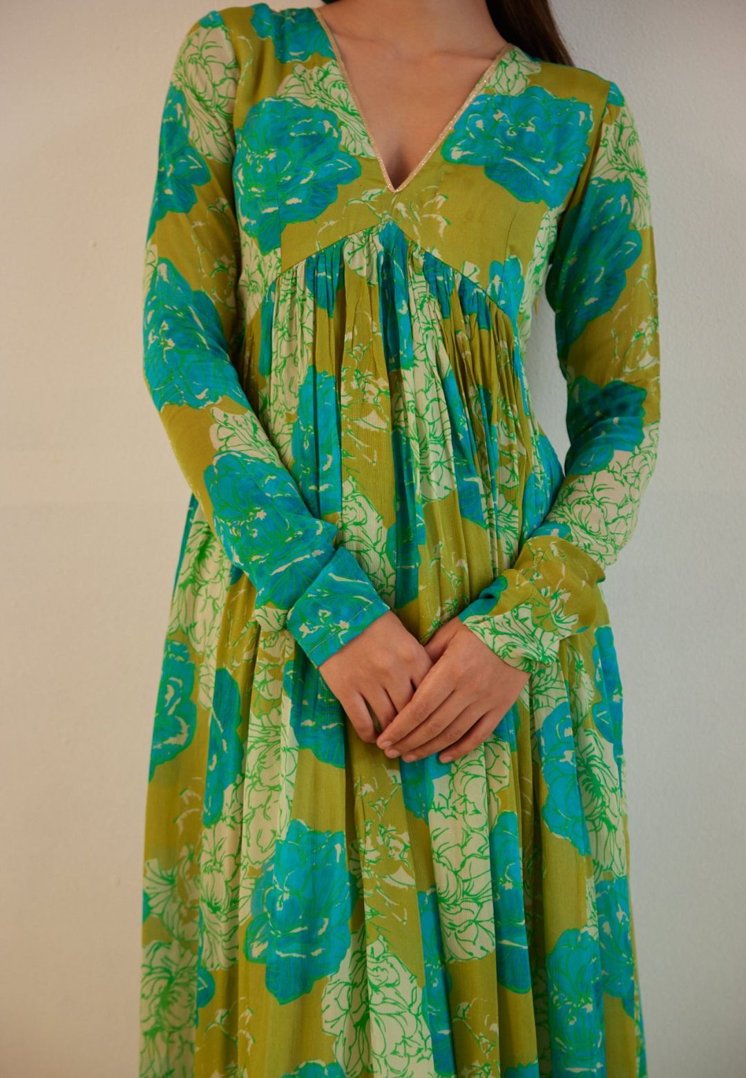 KIWI GREEN BLUE MITHAI KURTA SET