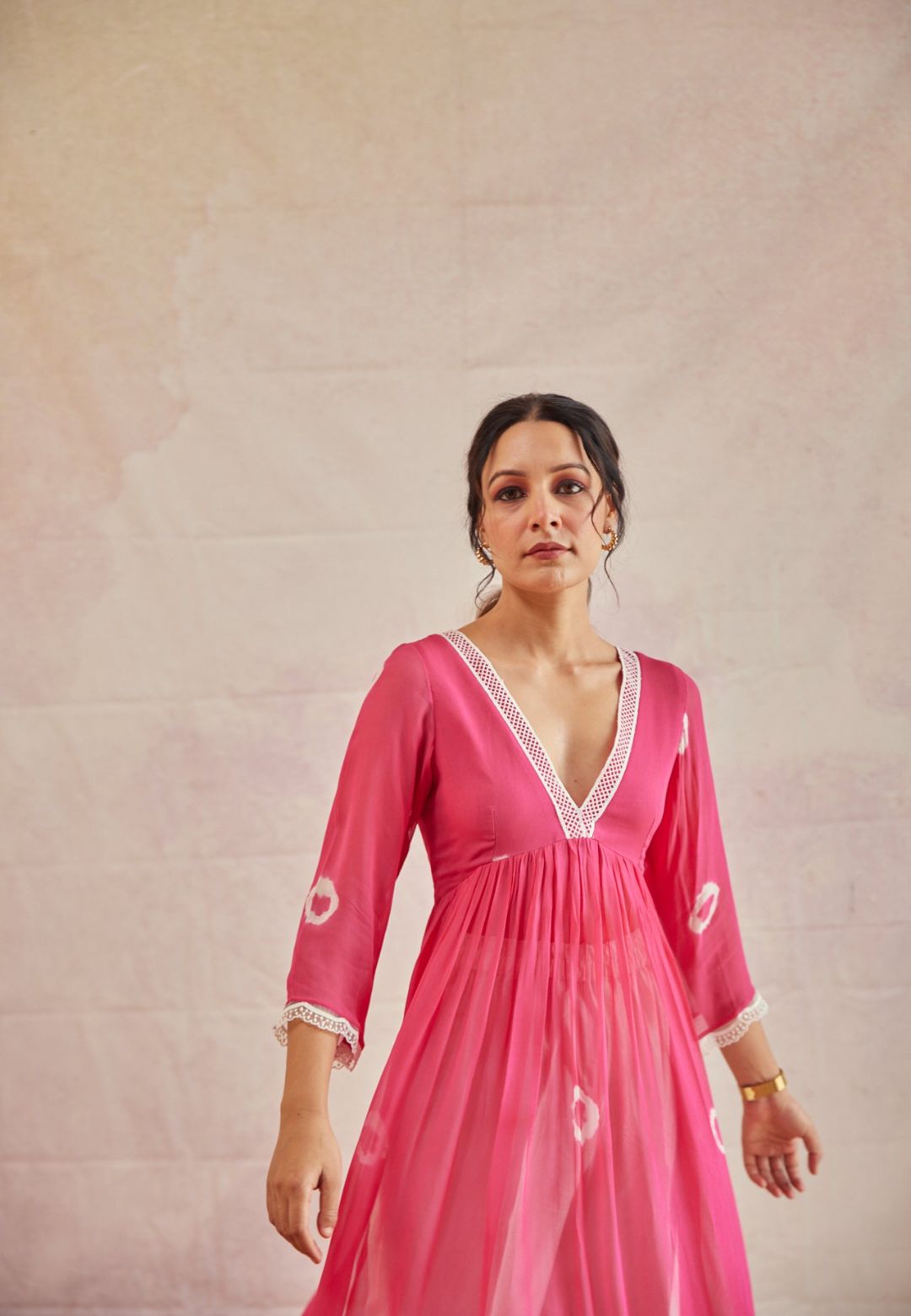 ROSE PINK SHIBORI KURTA SET