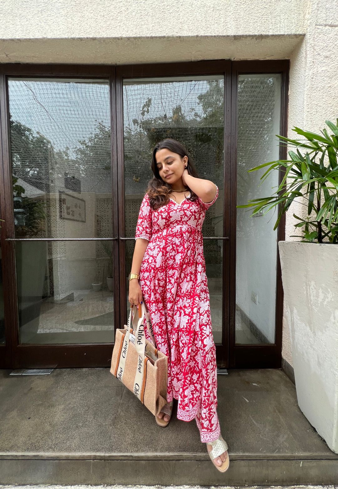 PINK FLORAL NYRA KURTA SET