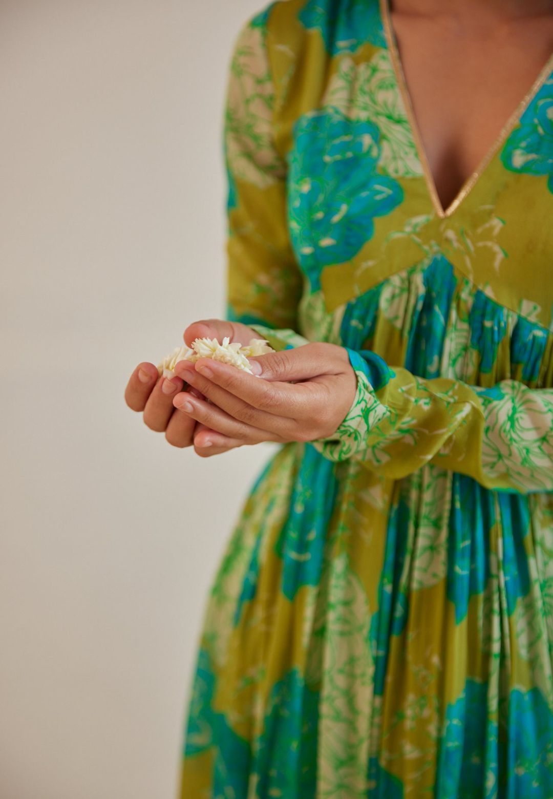 KIWI GREEN BLUE MITHAI KURTA SET