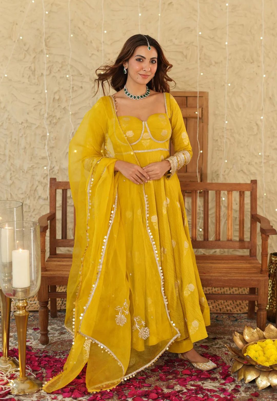 MUSTARD NIKHAAR JACQUARD SUIT SET