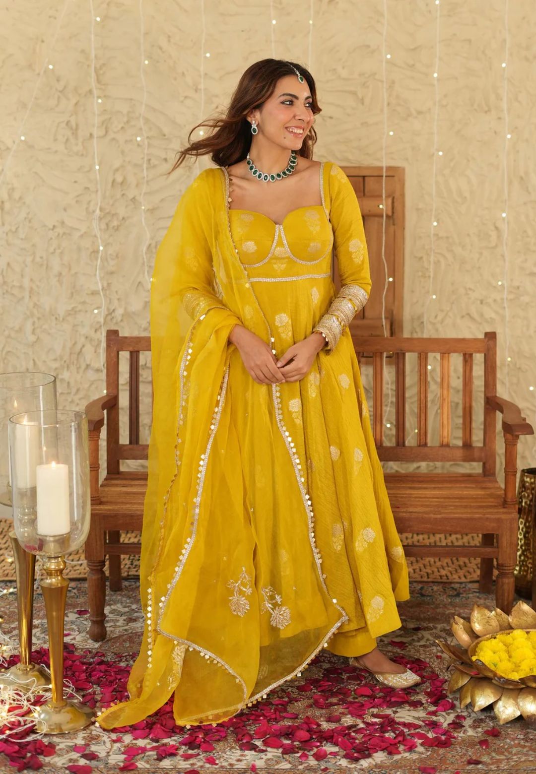 MUSTARD NIKHAAR JACQUARD SUIT SET