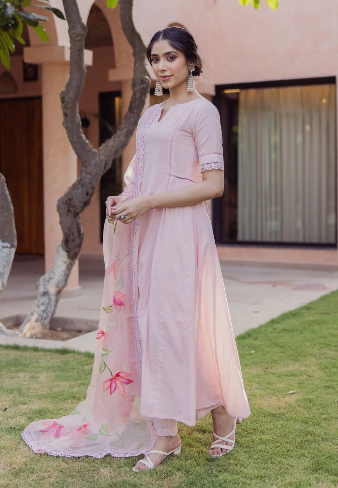 PINK TIDE HANDPAINTED COTTON SUIT SET